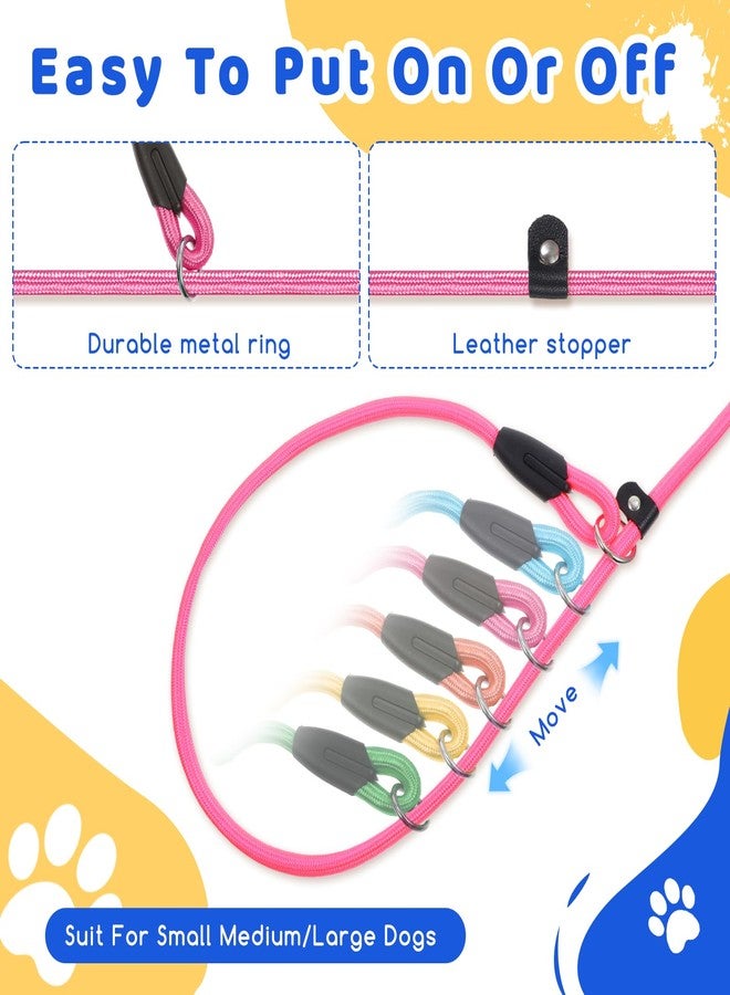 JOUTYFOR 12 Piece Adjustable Dog Slip Leads 6 Colors, 5 FT Heavy Duty Slip Adjustable - Easy On/Off, No Collar Needed, Standalone Use. Matches Outfits Themes Weather, High Value for Walking Training - Image 5